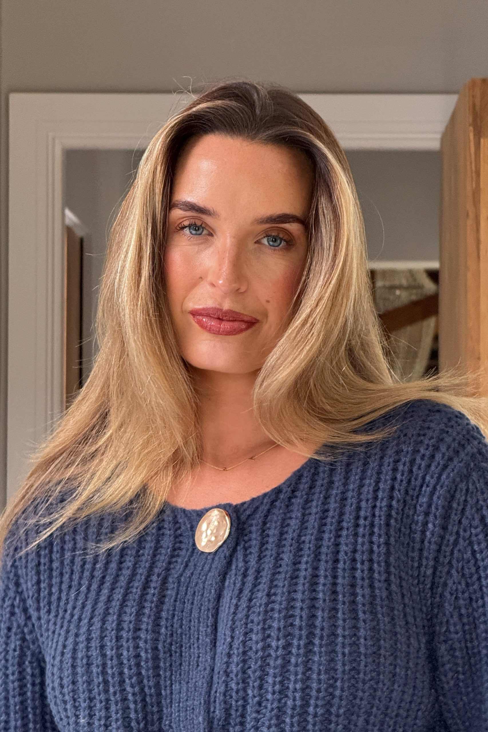 Kelbie Chunky Knit Cardigan Navy - Image 4